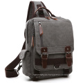 Fresion Vintage Canvas PU cuero utilitario militar Messenger cross bolsas para el cuerpo gris